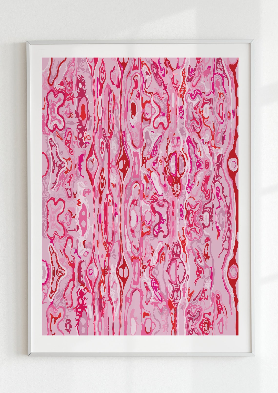 Pink and Red Wall Art Poster Abstract Maximalist Decor Art Etsy