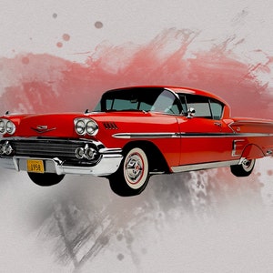 Custom Car Portrait Illustration from Photo | Turn Your Car Photo into a Stunning Wall Art Decor | Digital or Canvas Options