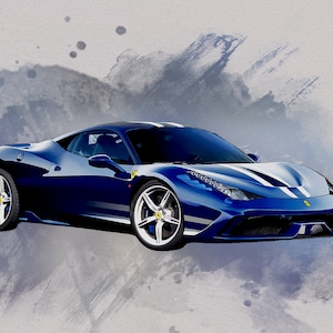 Custom Car Portrait from Photo, New Car Gifts for Car Lovers, Watercolor Painting Wall Art