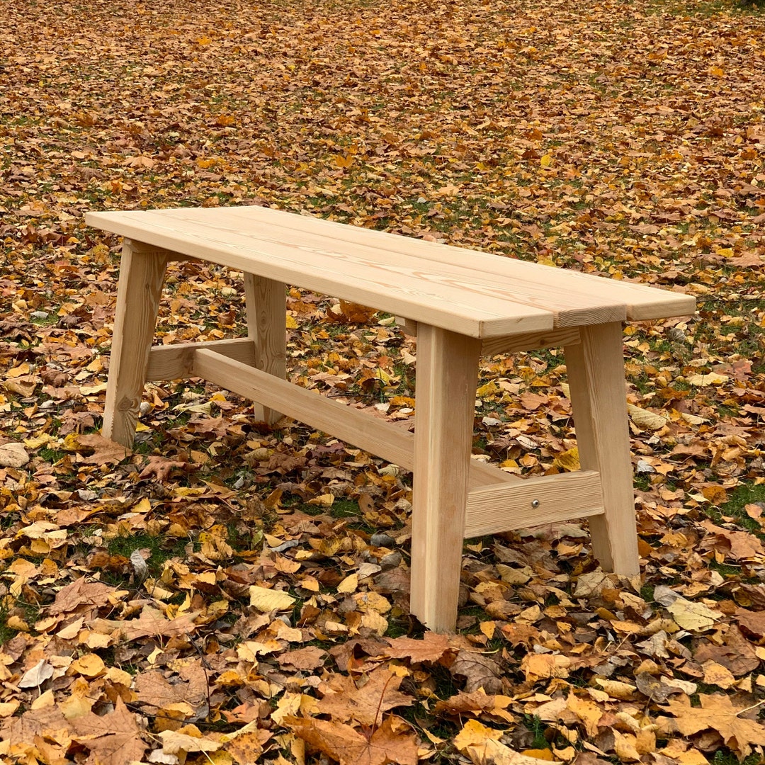 Untreated Siberian Larch Solid Wood Bench: Natural Beauty and - Etsy