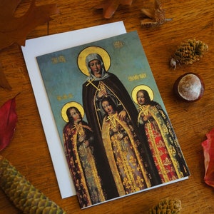 Karp Zolotaryov 'Fe, esperanza, caridad, Sofía' ~ Tarjeta de felicitación ortodoxa de bellas artes ~ ValaamFineArtCards