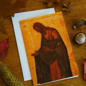 Theophanes the Greek 'John the Baptist' Icon ~ Orthodox Fine Art Greeting Card ~ ValaamFineArtCards
