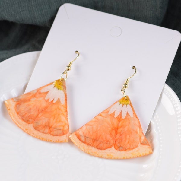Grapefruit Earrings Etsy