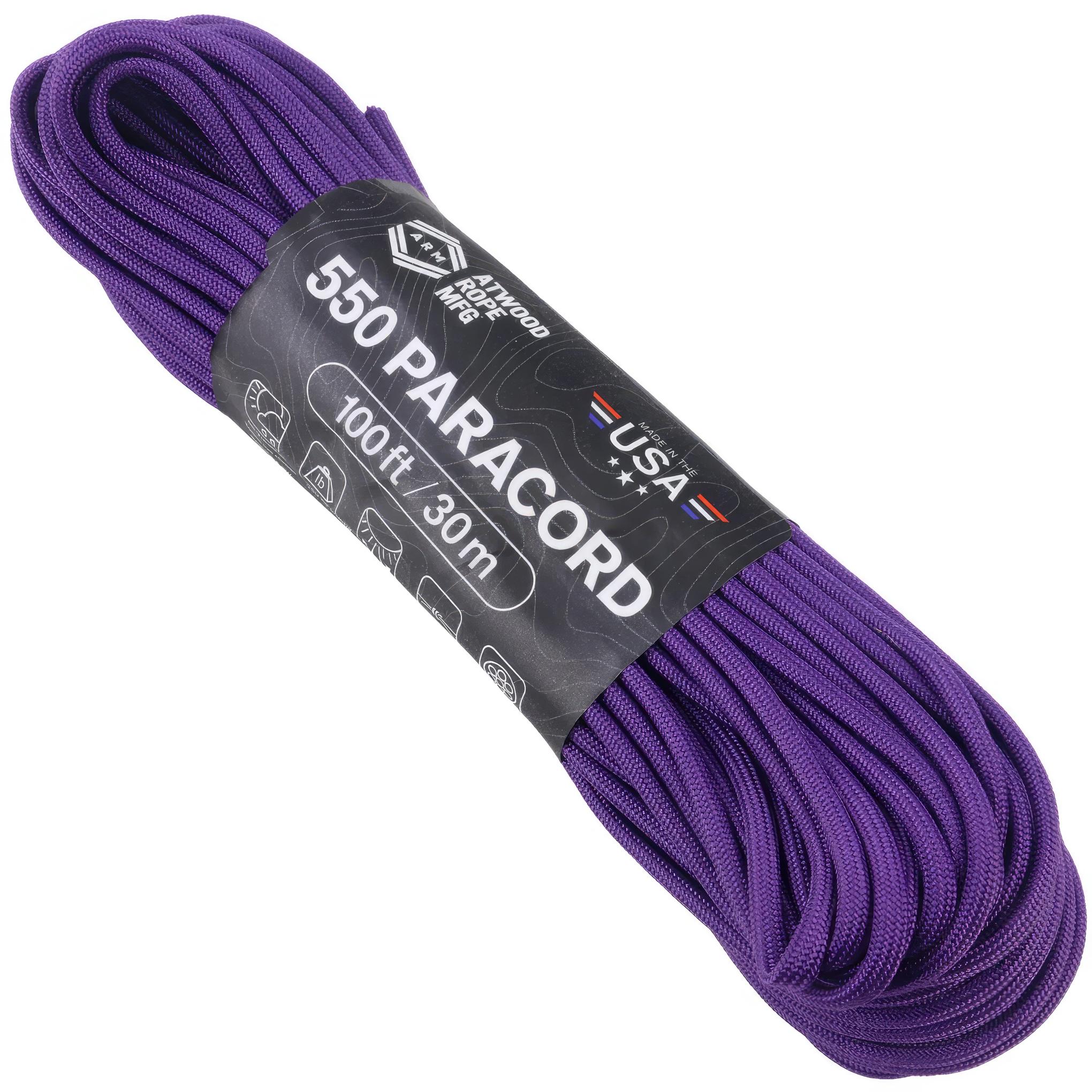 PARACORD PLANET 550 Paracord 7 Filo Tipo III Nylon Utility Cord, Purplelisious