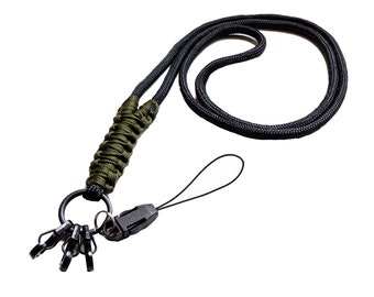 Practicalix 6mm Paracord 750 Neck Teachers Lanyard  14 Strands Thick Comfortable Tactical Carabiner Handmade Australia