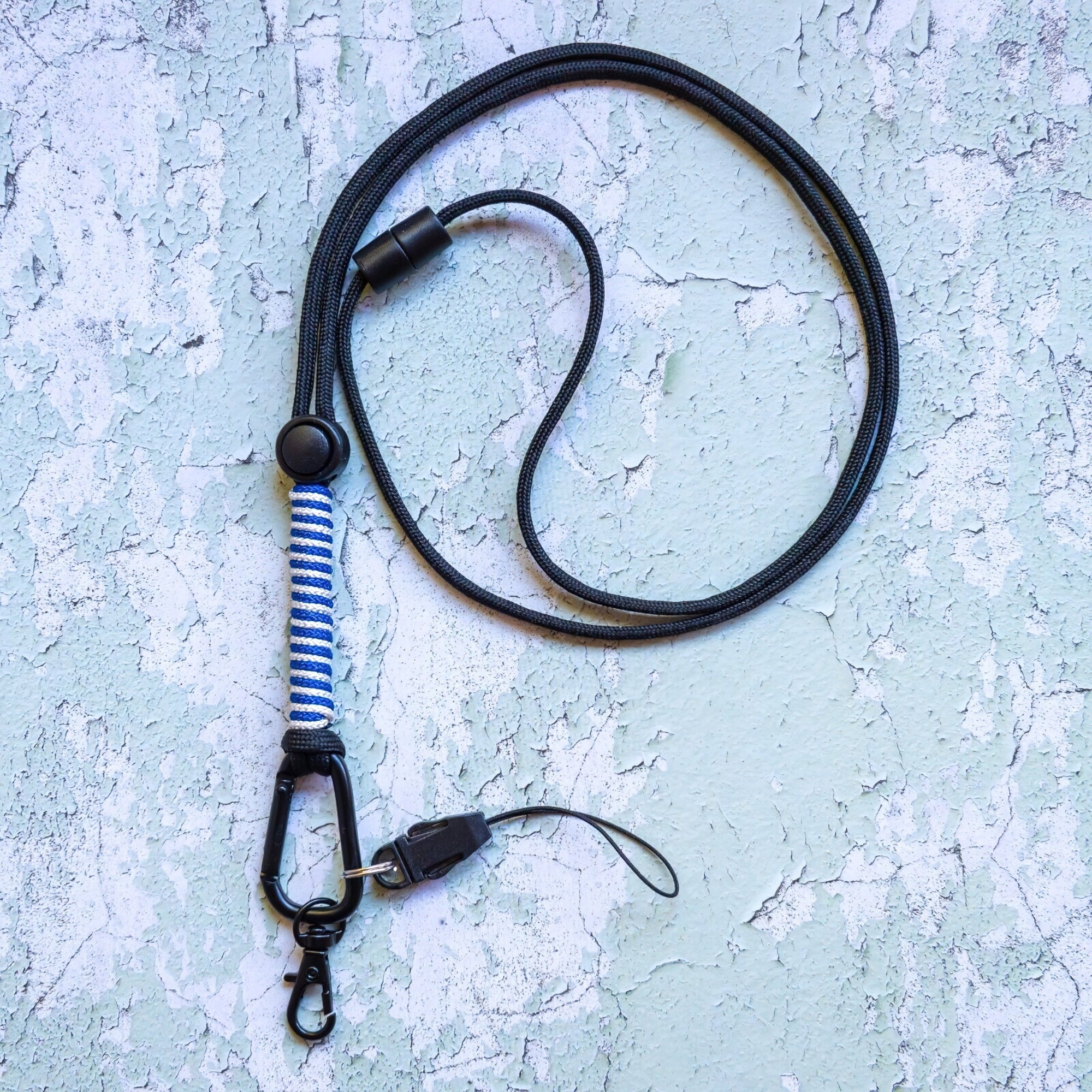 Adjustable Paracord Neck Lanyard Ring 2 colors Safety Breakaway Carabiner Handmade Sydney