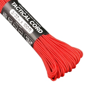 Taktisches Paracord 275 4 Strang 3/32 (2,4 mm Durchmesser) ATWOOD Seil MFG USA 40+ authentische lebendige Farben Kleinserien-Webhandwerk