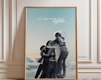 One Direction Liam Payne Tribute Poster with Blue Background, 1D Song Lyrics Poster, Group Hug Photo, Printable Wall Art