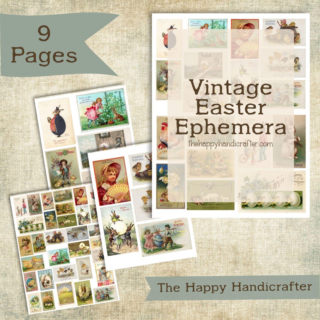 Vintage Easter Ephemera – Printable Junk Journal Ephemera - Etsy