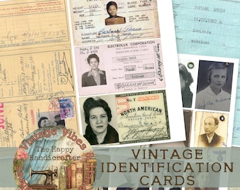 Vintage Identification Cards Ephemera Kit