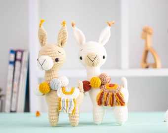 Crochet Llama Plush Handmade Toy, Amigurumi Llama Doll for Llama Decor