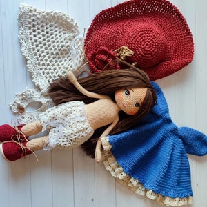 Crochet Doll Roza, Amigurumi Doll, Crochet Amigurumi, Knitted Doll, Princess Doll, Daughter Gift, Handmade Doll, Granddaughter Gift, Vintage