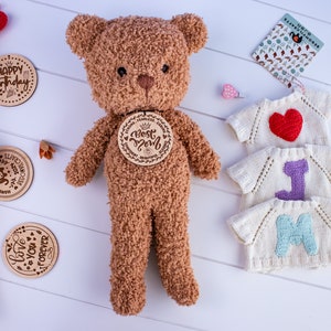 Crochet Teddy Bear, Crochet Bear, Teddy Bear, Knit Teddy Bear, Stuff Teddy Bear, Mothers Day Gift, Birthday Gift, Cute Bear, Brown Bear Toy