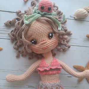 Sirena Doll. Mermaid Doll, Little Mermaid Doll, Crochet Mermaid Doll, The Little Mermaid, Fairy Doll, Handmade Mermaid Doll for Girls, image 3