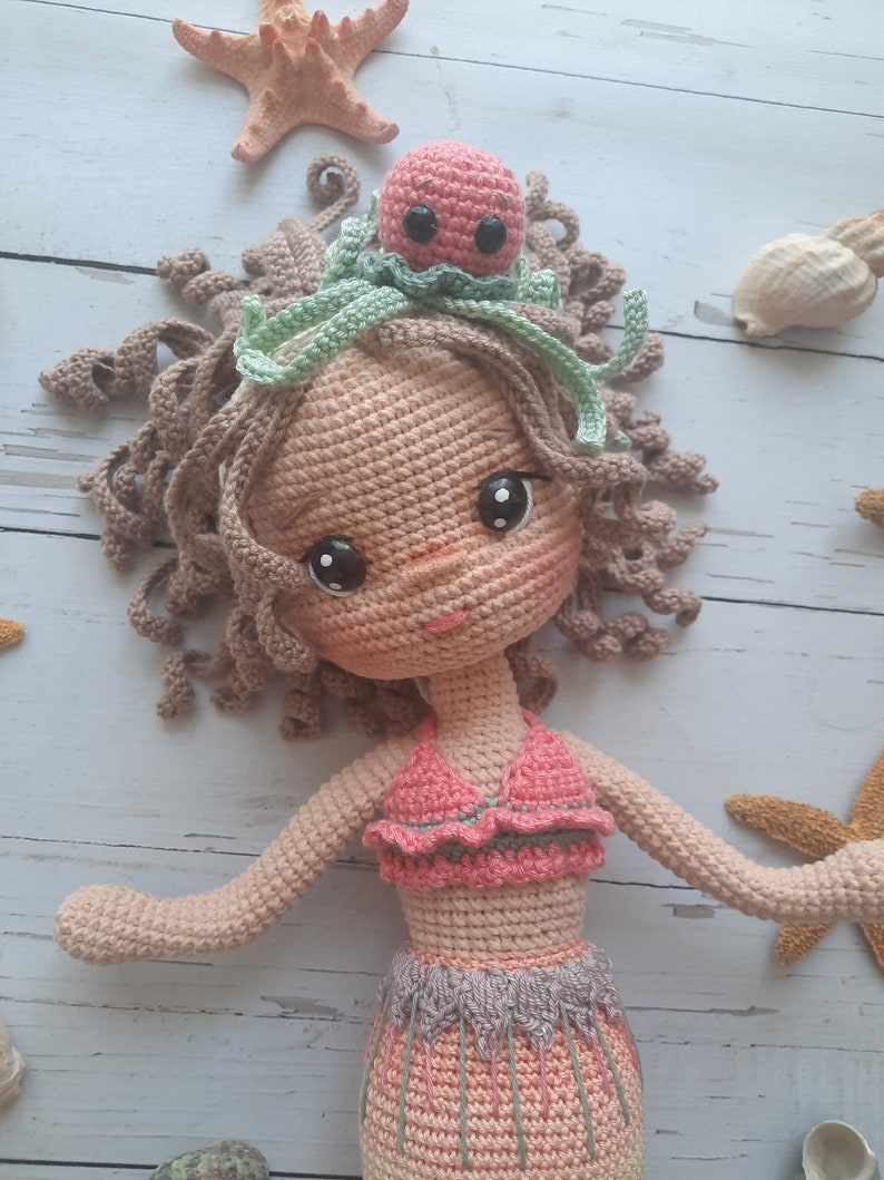 Sirena Doll. Mermaid Doll, Little Mermaid Doll, Crochet Mermaid Doll, The Little Mermaid, Fairy Doll, Handmade Mermaid Doll for Girls, image 3