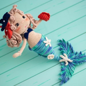 Crochet Mermaid Doll, Mermaid Doll, Mermaid Toy, Stuffed Mermaid, Granddaughter Gift, Mermaid Amigurumi, Little Mermaid, Siren Gift