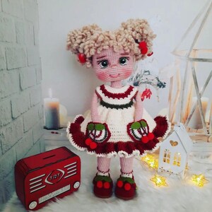 Crochet Doll Curly Clara, Amigurumi Doll, Granddaughter Gift, Crochet Amigurumi, Best Christmas Gift, Handmade Doll, Knitted Doll, Cute Doll
