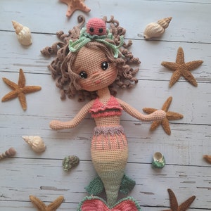 Sirena Doll. Mermaid Doll, Little Mermaid Doll, Crochet Mermaid Doll, The Little Mermaid, Fairy Doll, Handmade Mermaid Doll for Girls, image 1