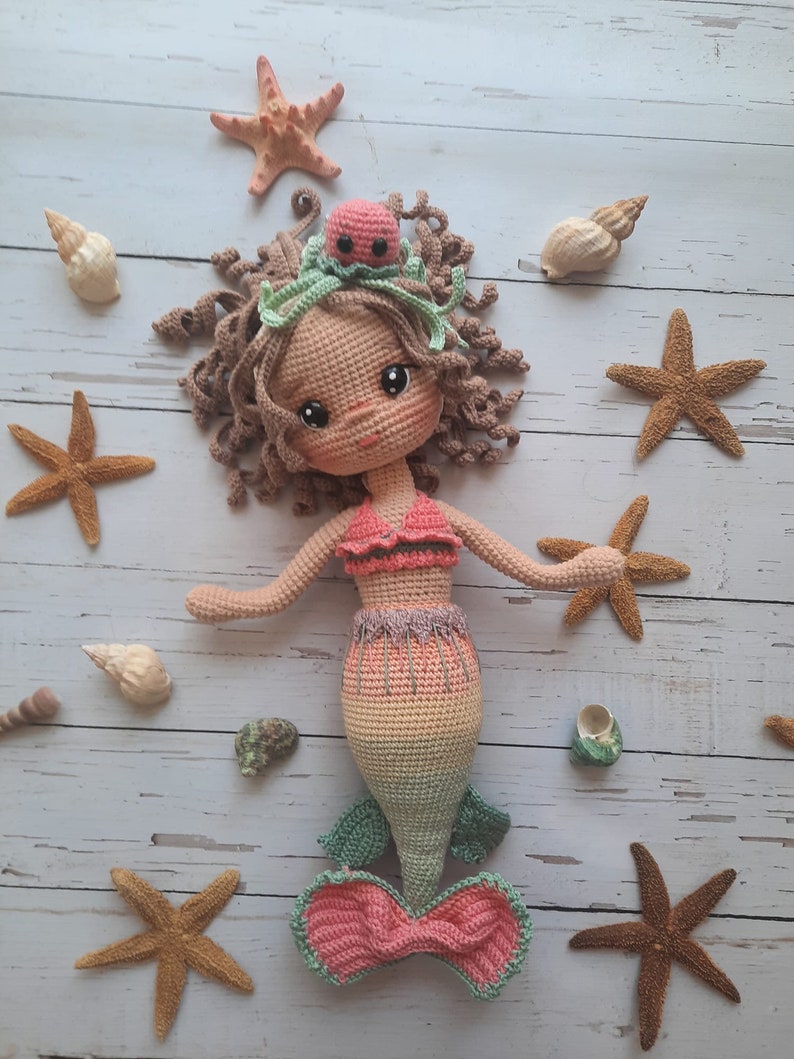 Sirena Doll. Mermaid Doll, Little Mermaid Doll, Crochet Mermaid Doll, The Little Mermaid, Fairy Doll, Handmade Mermaid Doll for Girls, image 1