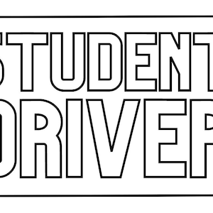 Student driver sticker- outline or solid SVG/PNG file