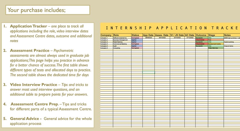 Internship Job Application Tracker - Etsy