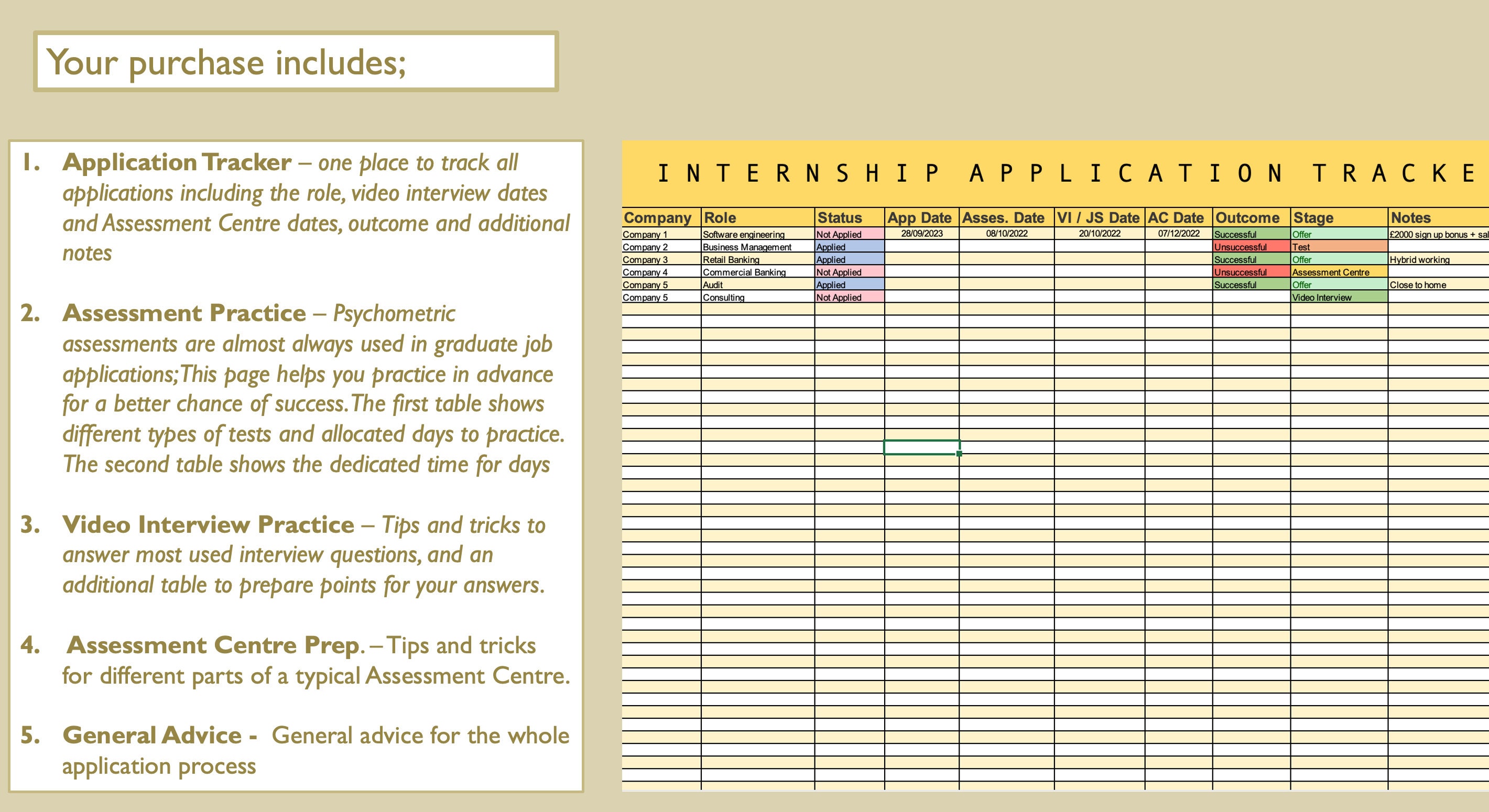 Internship Job Application Tracker - Etsy