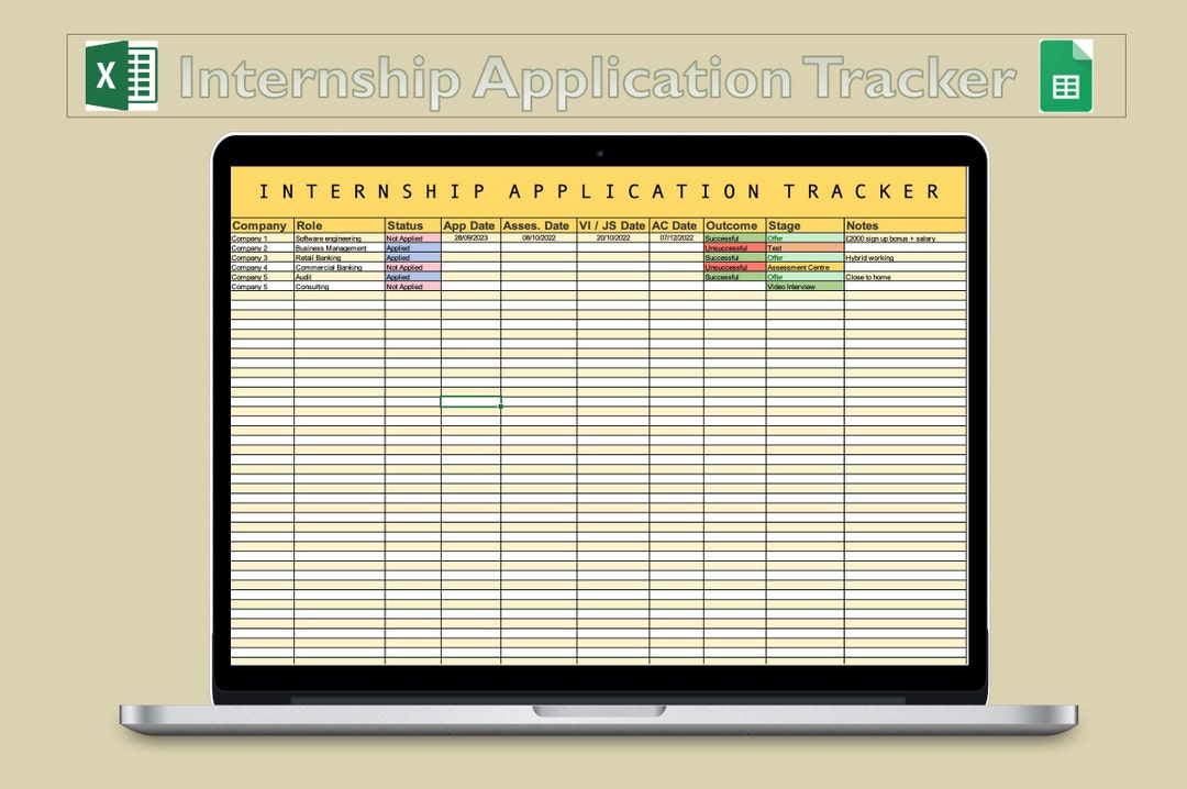 Internship Job Application Tracker Etsy Internship Job Application Tracker Etsy