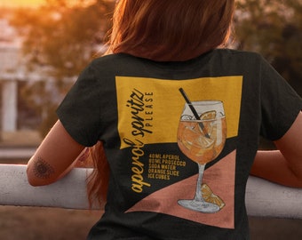 Tshirt Aperol • Tshirt Aperol Spritz • T-shirt cocktail • Chemise d'été Vacances • Feeling Spritzy • Backprint esthétique Majorque Hommes
