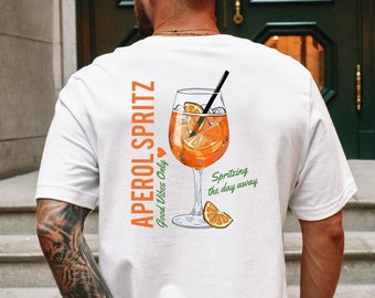 Aesthetic T-Shirt • Aperol Spritz Backprint • Aperol Shirt Man • Holy Aperoli Vintage Tshirt • Alcohol Gift • Shirt Aperol Aperitifo