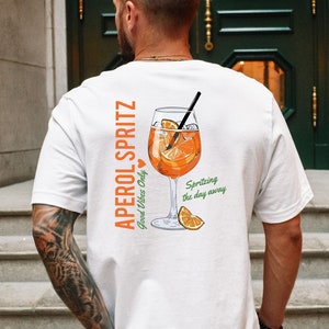 Aesthetic T-Shirt • Aperol Spritz Backprint • Aperol Shirt Man • Holy Aperoli Vintage Tshirt • Alcohol Gift • Shirt Aperol Aperitifo