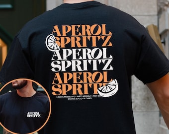 Camiseta Aperol • Camiseta Aperol Spritz • Camiseta Retro Aperitivo • Camiseta Cóctel Moderna • Fiesta Hombre Vacaciones • Bebidas Declaración Backprint
