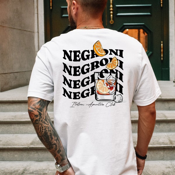 Negroni T Shirt • Negroni Tshirt • Aesthetic Backprint T-Shirt • Stylish Cocktail Statement • Summer Aperitivo Vibes • Negroni Lover Gift
