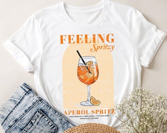 Aperol Spritz Tshirt • Feeling Spritzy • Vintage Aperitivo Shirt • Italian Apparel • Summer Tee • Cocktail Party T-Shirt • Aperollin