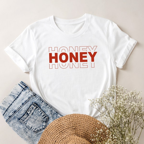 Honey Shirt • Minimalistic Vintage Shirt • Aesthetic Slogan Tshirt • Freundin Geschenk für sie • Feminines T-Shirt • Womens Essential Tshirt
