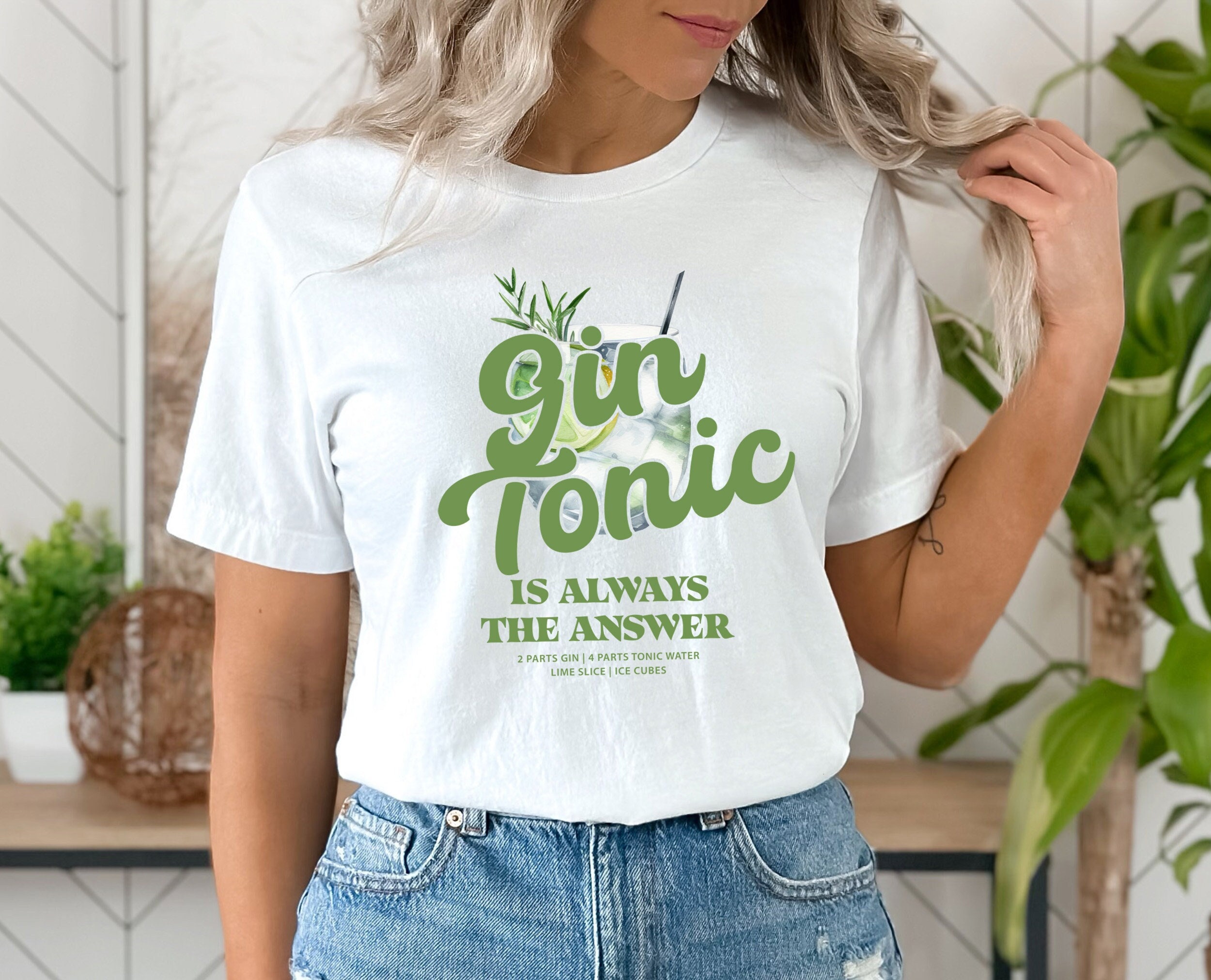 T-Shirt Donna M-Italy - Maglietta Con Stampa 'Tonica Come Il Gin', Cotone E Poliestere - Foto 1