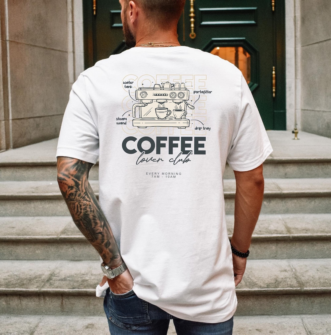 Coffee Lover Club T-shirt • Coffee Shirt for Barista Gift for Espresso  Lovers • Coffee T-shirt • Italian Portafilter Machine Shirt