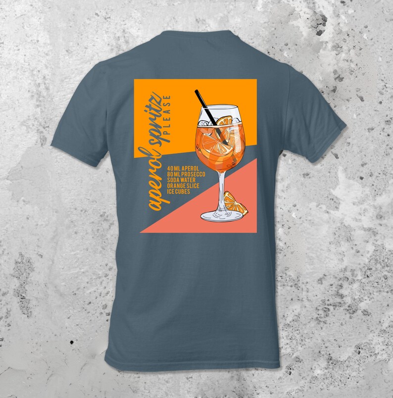 Camiseta Aperol Camiseta Aperol Spritz Camiseta Cóctel Camisa Verano Vacaciones Feeling Spritzy Backprint Estético Mallorca Hombre Stargazer