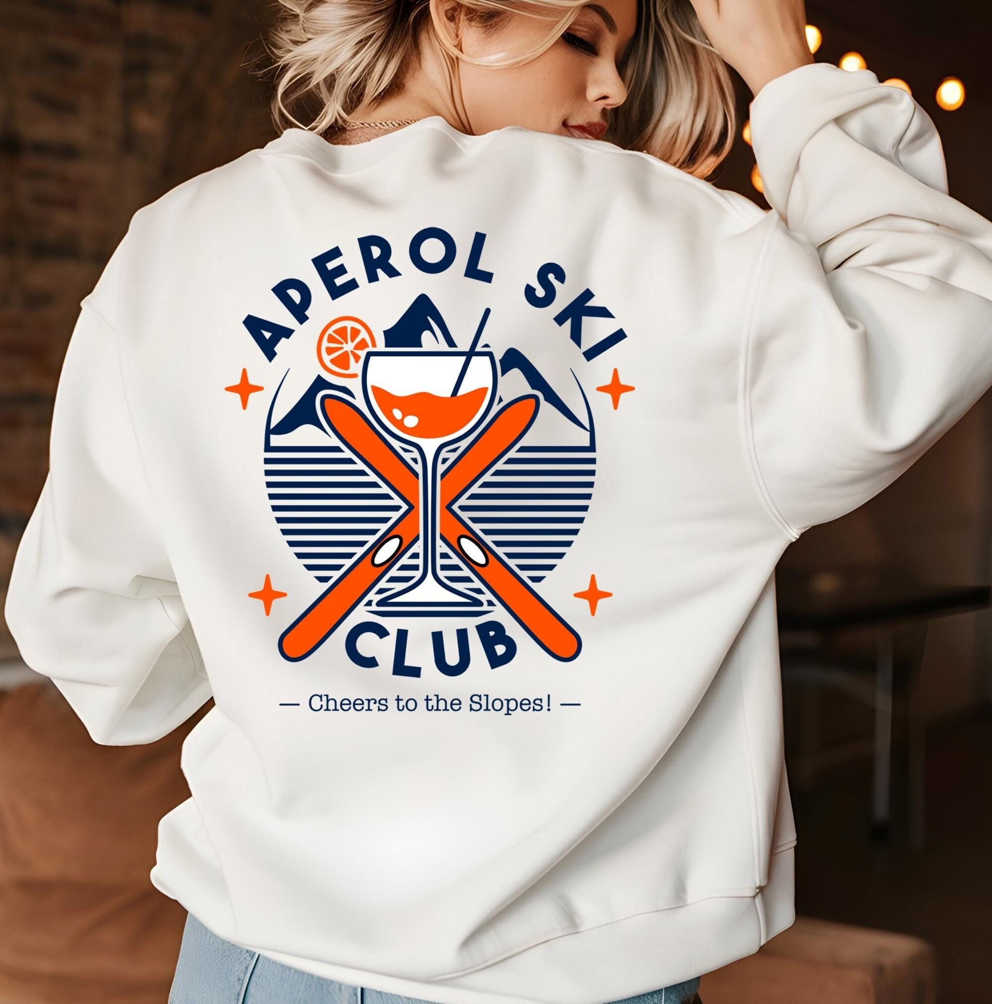 Apres Ski Sweater • Aperol Ski Club Sweatshirt • Aperol Spritz Sweater Women • Ski Party Sweater • Skiing Sweater • Skier Gift