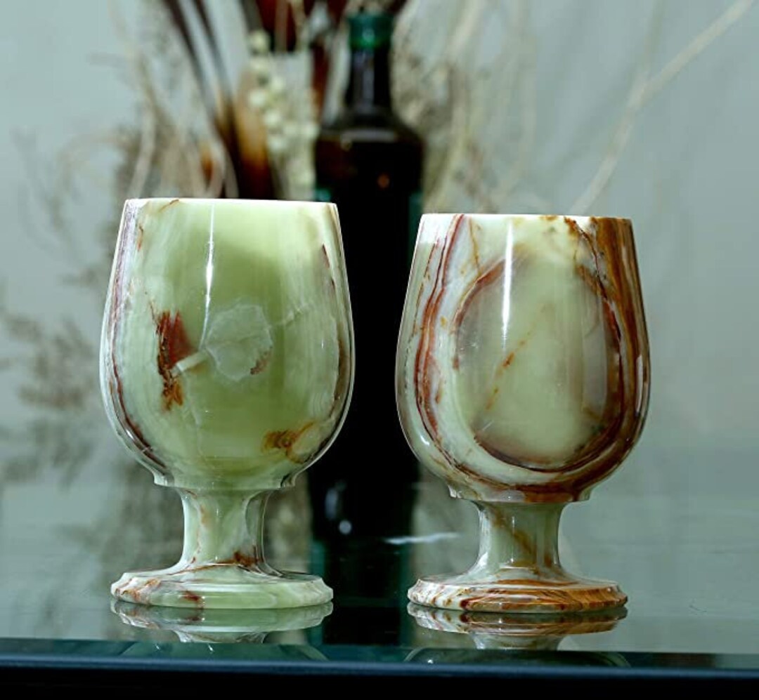 Marble Wine Glasses Marble Drinking Goblets Christmas Gift Fossil Wine Glasses Unique Champagne