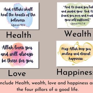 Islamic Inspirational Quote Cards | Quran Verse Dua, Muslim Gift (Digital Download) image 3