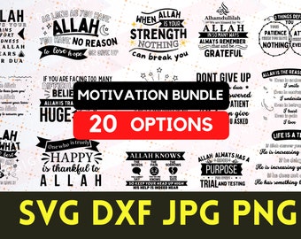 Islamic Motivation Bundle, Muslim (svg, png, jpeg, dxf) Digital Download
