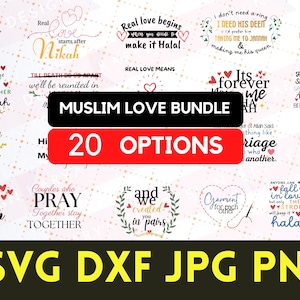 Muslim love Bundle svg, Muslim marriage JPEG, nikah PNG DFX, husband and wife svg, cricut cut file, sublimation islamic quotes islam shirt