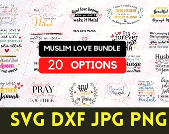 Muslim love Bundle svg, Muslim marriage JPEG, nikah PNG DFX, husband and wife svg, cricut cut file, sublimation islamic quotes islam shirt
