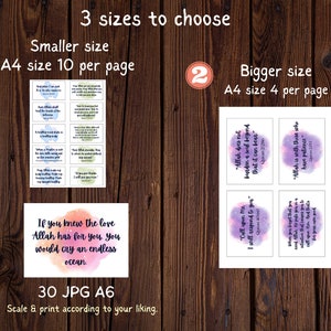Islamic Inspirational Quote Cards | Quran Verse Dua, Muslim Gift (Digital Download) image 2