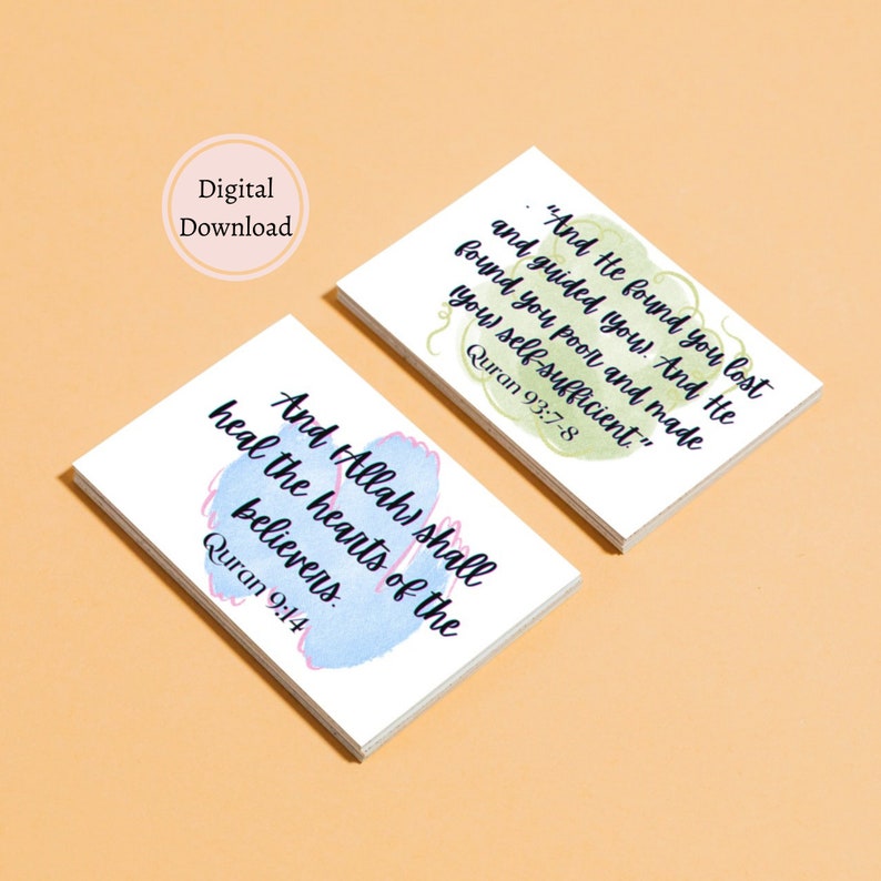 Islamic Inspirational Quote Cards | Quran Verse Dua, Muslim Gift (Digital Download) image 9