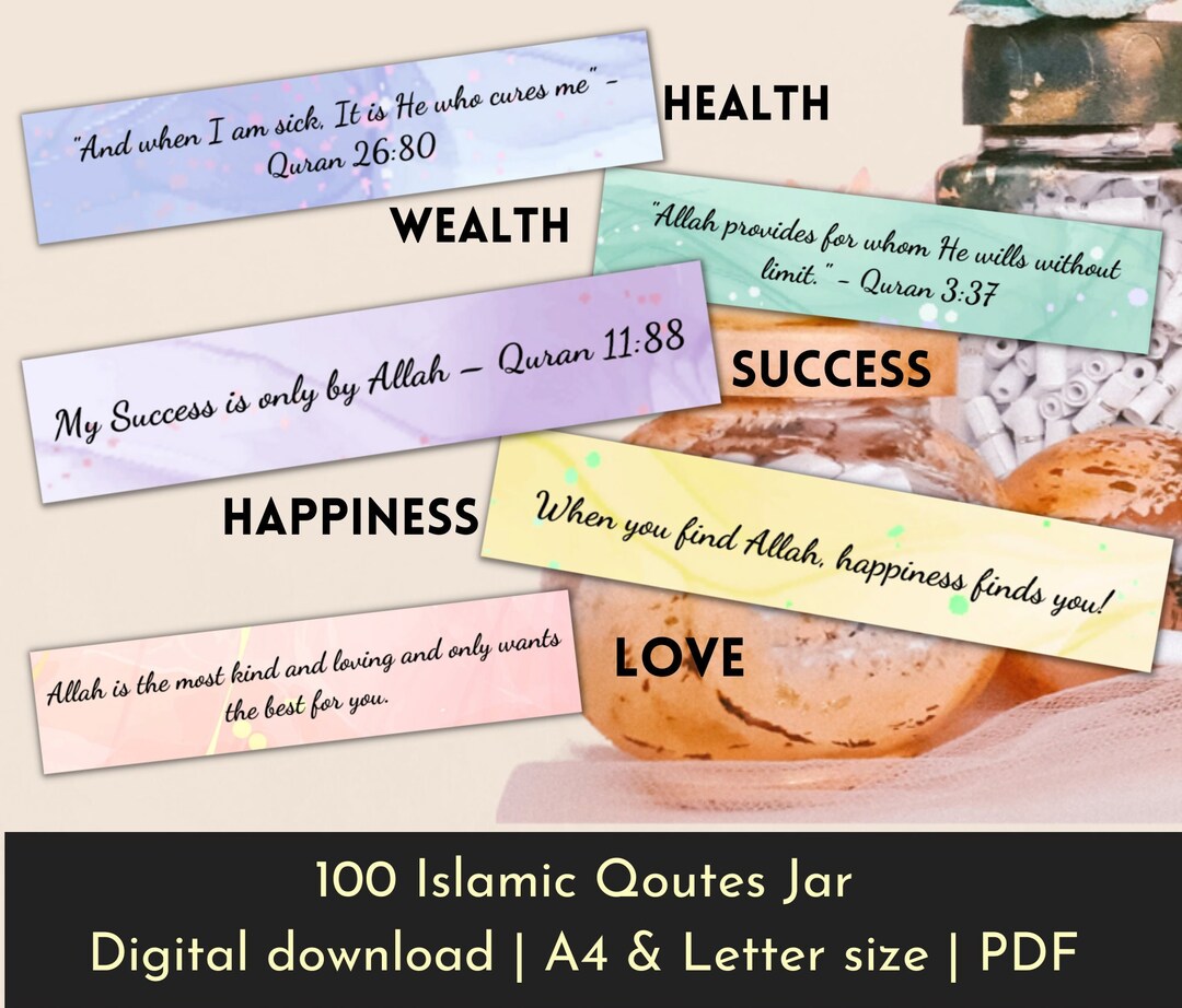 Islamic Jar Quran Verse Inspirational Duas Islam Gift Set Etsy