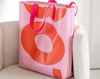 Shopping/beach bag from recycled billboards, Barbie Pink