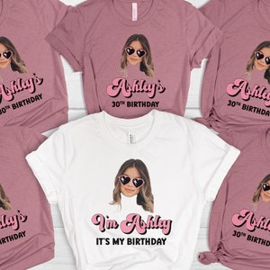 30th Birthday Shirt for Women Group Custom Photo Pic Face Name Personalized Funny Matching 40th Birthday Party Tee Gift T-shirt Crew Squad