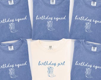 Birthday Girl Shirt Country Western Nashville Cowgirl Matching Birthday Squad Tees Group T-Shirt Girls Trip Comfort Colors Tshirt for Women