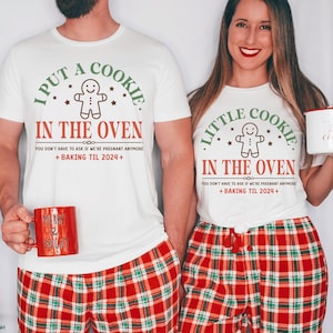 Couples Christmas Pregnancy Announcement Shirt, Christmas Baby Announcement Shirt Mom and Dad, Pregnant Christmas Shirt, Maternity Christmas
